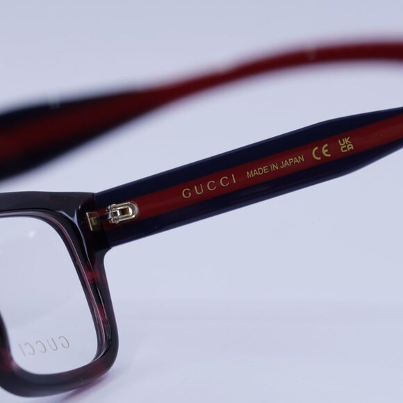 Gucci GG1865O 003 Eyeglasses Dark Red Havana/Blue/Red 50mm Square Frame - Picture 7 of 10